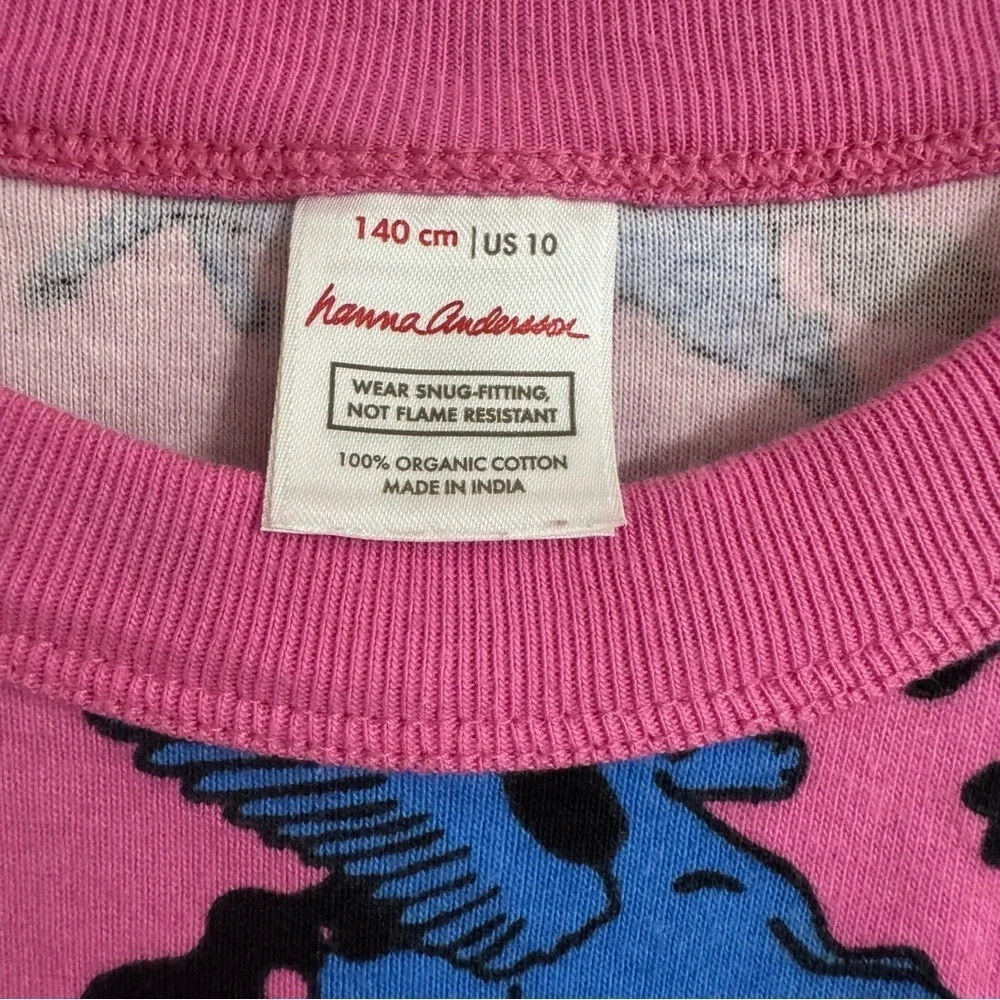 Hanna Andersson Pink and Blue Unicorn Long Sleeve Tee Size 10